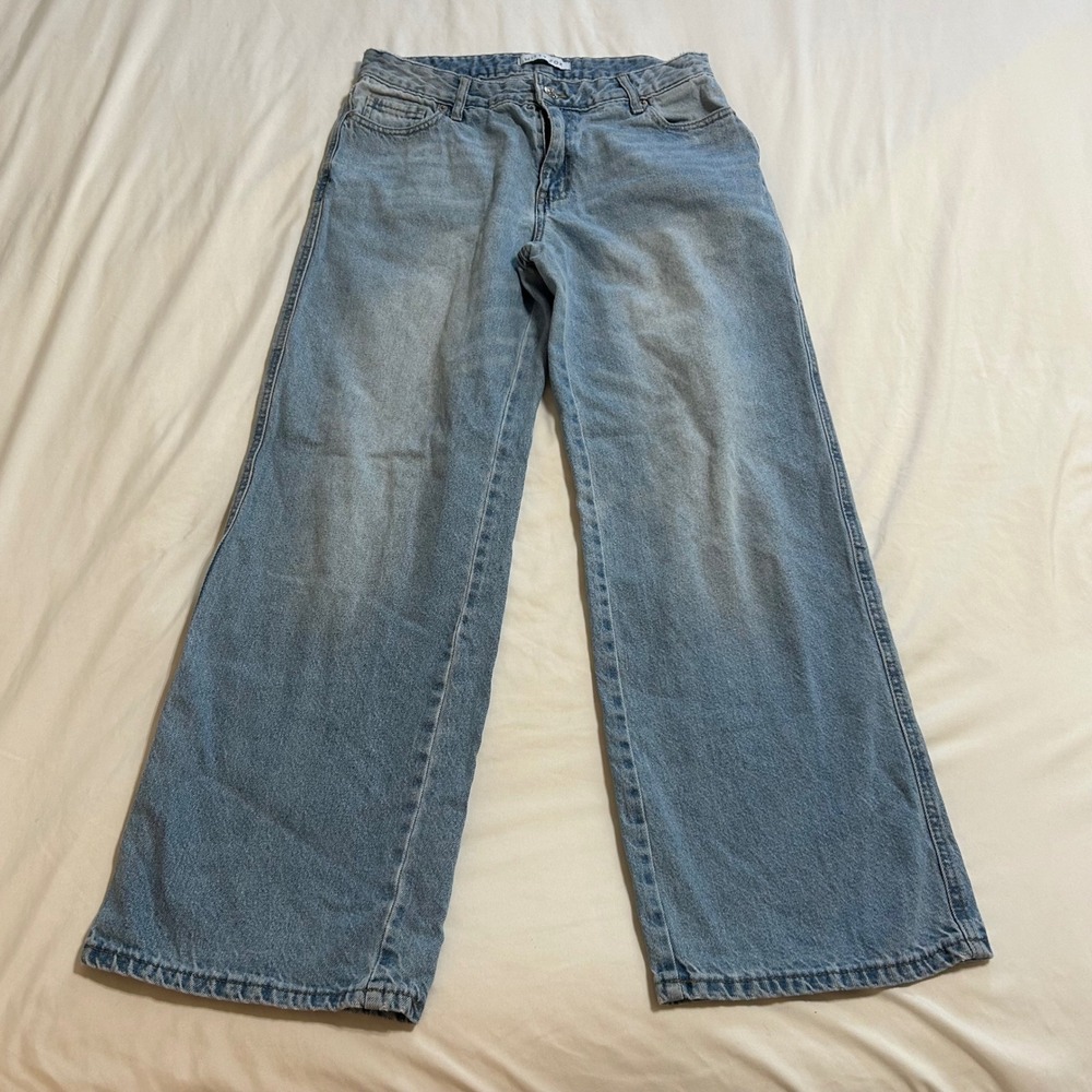 Witty Fox Light Wash Wide Leg Jeans Womens Size 9/29 High Rise 100% Cotton
